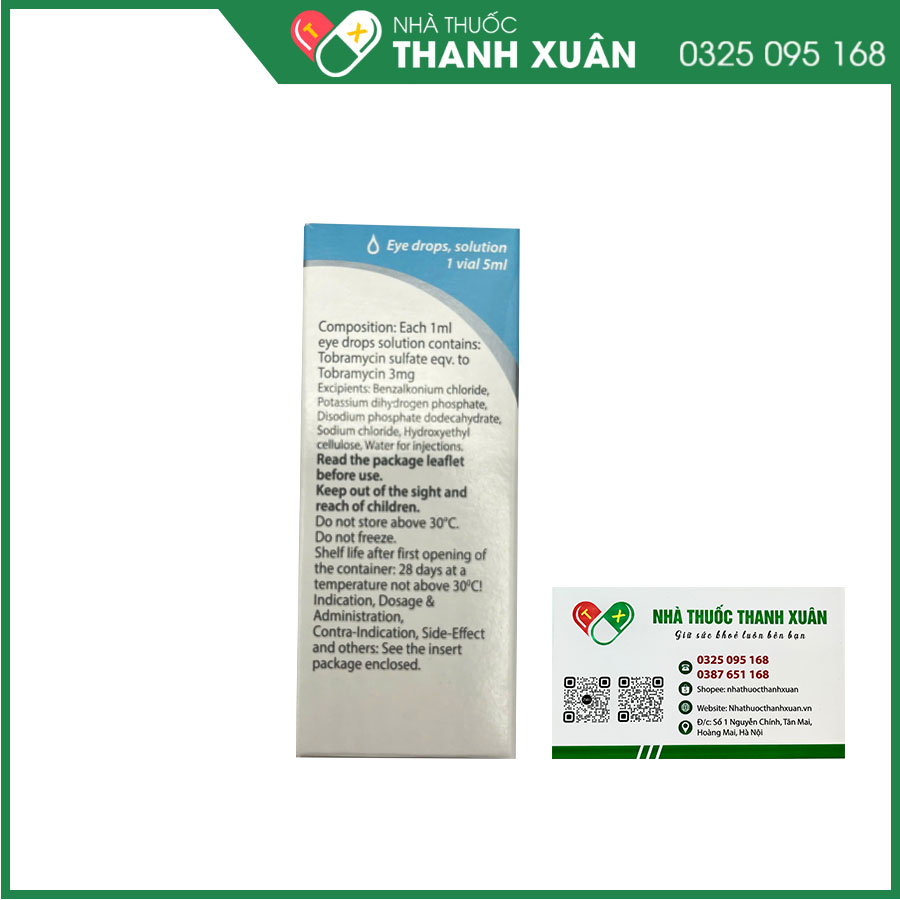 Tobrin 0,3% điều trị viêm màng mắt, viêm giác mạc, viêm giác-kết mạc